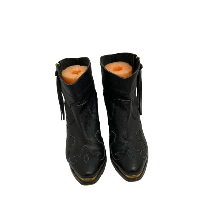  Black Leather Ankle Boots.  Size 38 