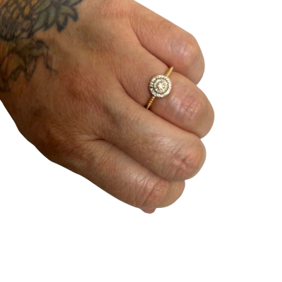 Pandora 14ct Gold Ring with CZ stones