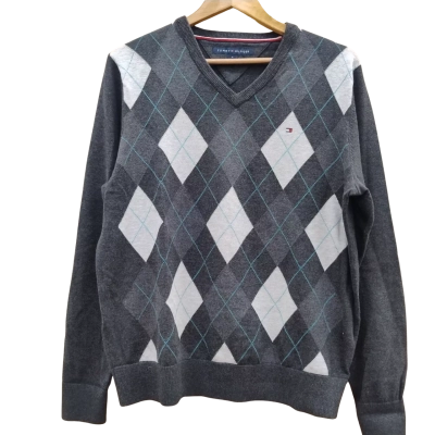 Tommy Hilfiger Mens Size M Long Sleeve Shirt Black (6)