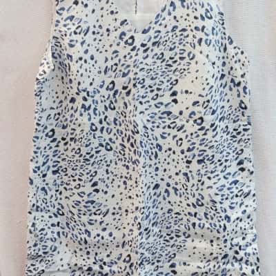 Jacqui-E Womens  Size 14 Sleeveless Dress Blue / White 