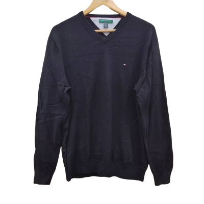 Tommy Hilfiger Mens Size L Long Sleeve Shirt Black (7) 