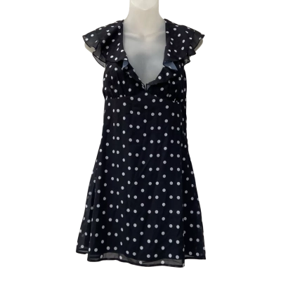 Princess Polly Black & White Polka Dot Mini Dress Size 10