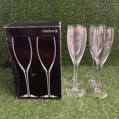Orrefors More Champagne Flutes x 4 (Boxed)