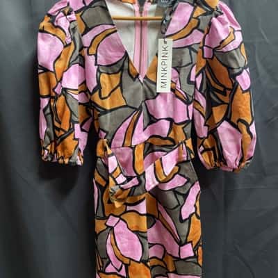 Minkpink Womens Size XS Pink Abstract Dress