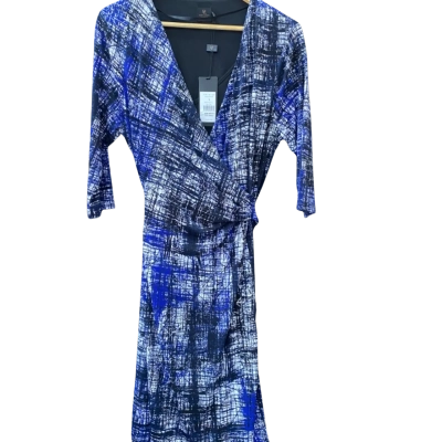 David Lawrence Silent Echo Jersey Dress Blue/ White Size L BNWT