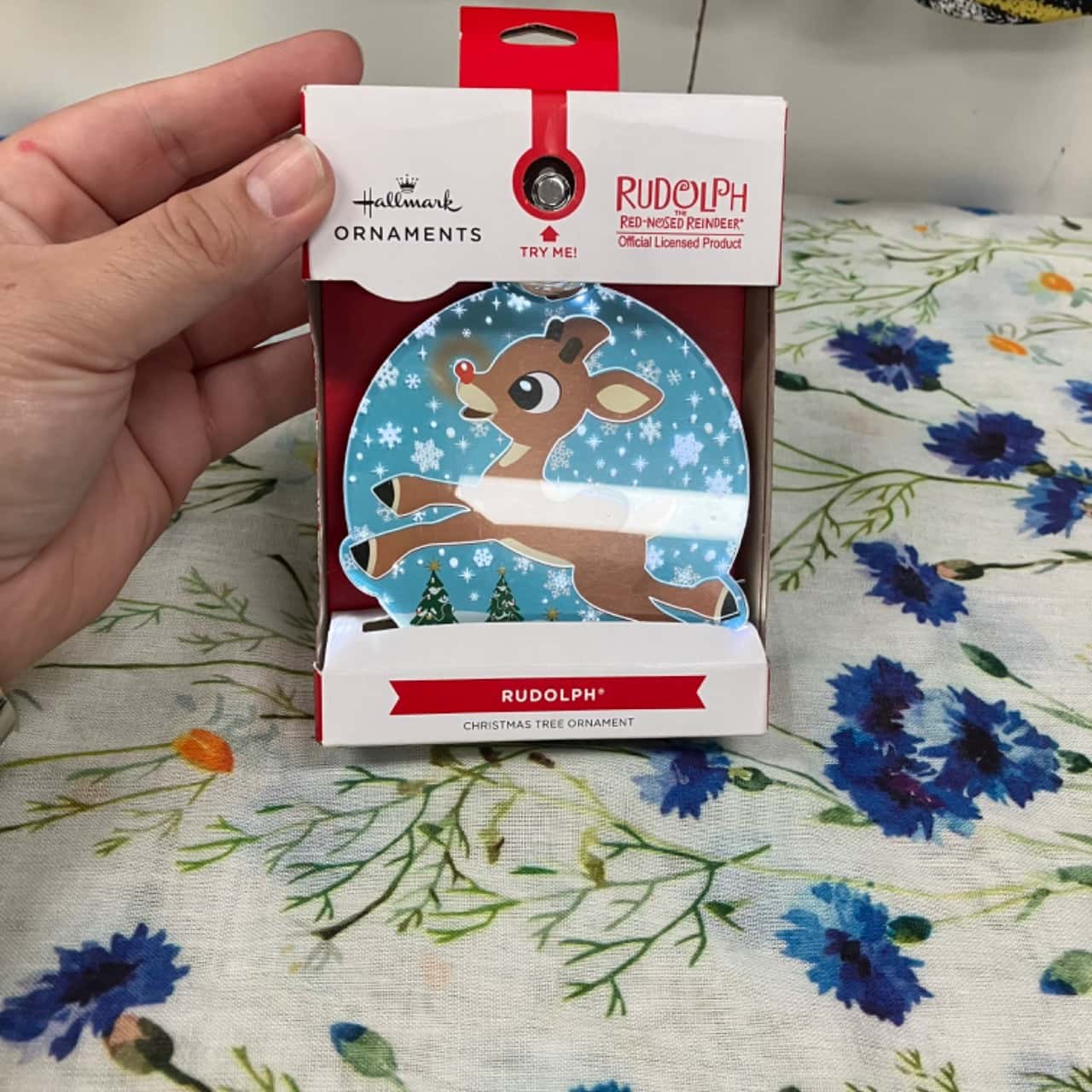 Hallmark Rudolph The Red Nosed Reindeer Light Up Ornament NEW