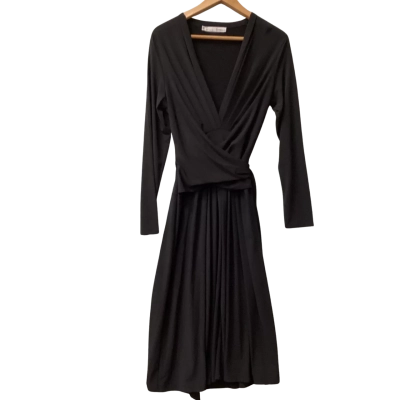 Basque Womens  Size 12 Wrap Dress Black  C