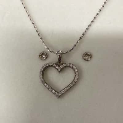  Sterling silver necklace and earrings 