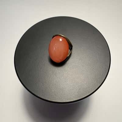 Gold Tone Crimson Gemstone Ring