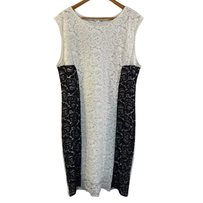 BNWT Capture Womens Size 20 Sleeveless Lace Dress Black / White 