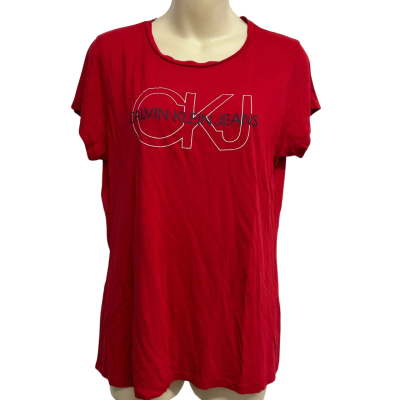 Calvin Klein Jeans Womens Size L Red T-Shirt