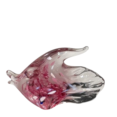 Handmade Blown Glass Fish Pink Sculpture