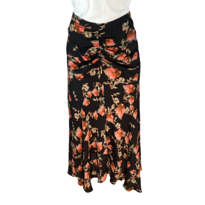 David Lawrence  - Floral Tranny Viscose Skirt (Size 14)