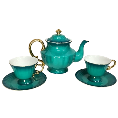 T2 Teapot with 2 Teacups & Saucers - Green Ombré 