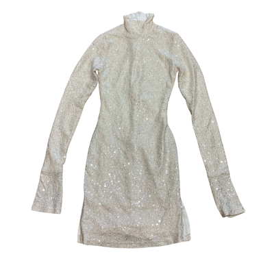 RUNAWAY   Size XXS  Party Dress Long Sleeve Dress / Mini Dress  Shimmering Sequins Champagne 