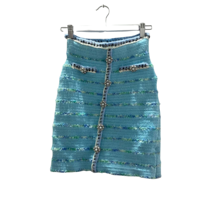 Brand New Sheike Women's Size S Oxford Knit Skirt Blue 