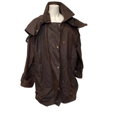 Mens  Size 8 XXL Raincoat Brown Oilskin Bushman 