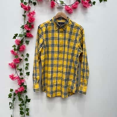 Ralph Lauren Mens Plaid Shirt Size 2XL Blue / Checked / Green / Yellow 