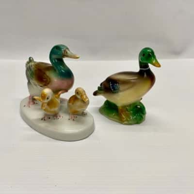 Vintage German Porcelain Duck Figurines 
