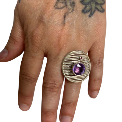 Handmade Amethyst Sterling Silver Ring