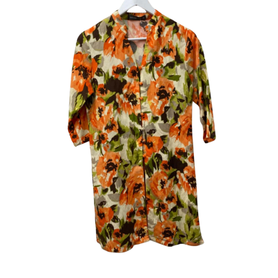 Sarissa Multicoloured Long Top with side split - 100% Linen