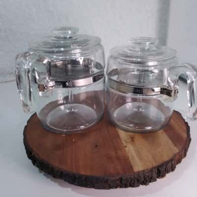 Vintage PYREX Flameware Glass Percolator Set - 6-Cup & 9-Cup