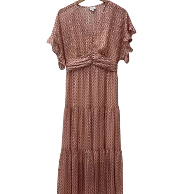  Swiish Womens Size M Maxi Dress Gold / Multicoloured / Orange 