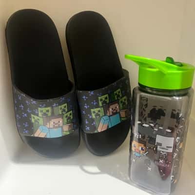 Minecraft Bottle and Shoes Bundle