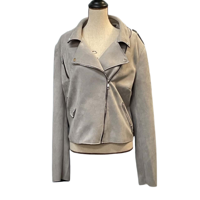 City Chic Womens Size L Biker Jacket Grey