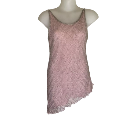 Laura K.  Pink Beaded Cocktail Mini Dress.    Size 14 