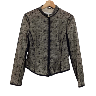 Max Mara Womens  Size 10 Lace Button Up Top 