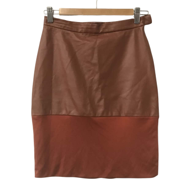 Gary Bigeni Pencil Skirt Size 1 Brown & Silk