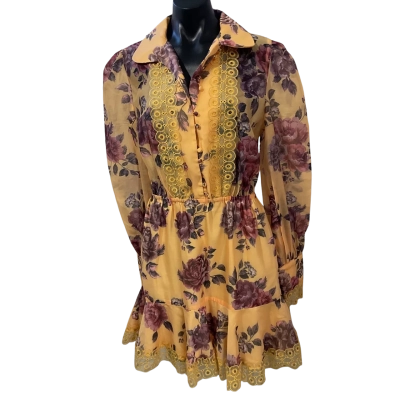 Keepsake  Womens  Size L Floral Dress Yellow 