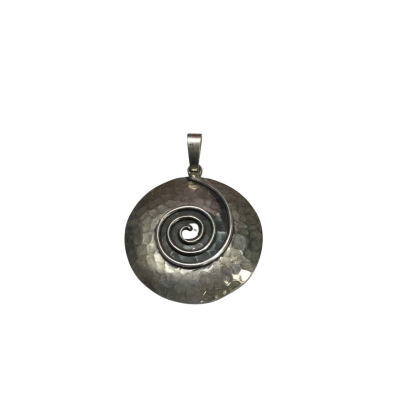Vintage 999 Silver Pendant With Swirl Pattern