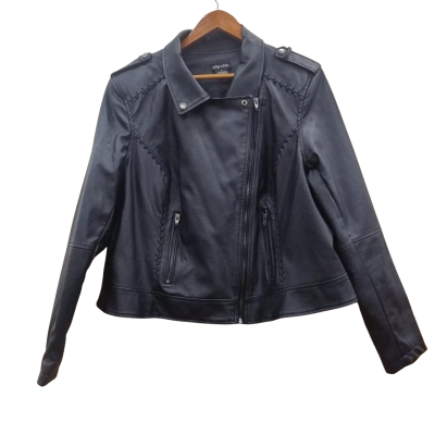 City Chic Womens Size M Biker Jacket Black  