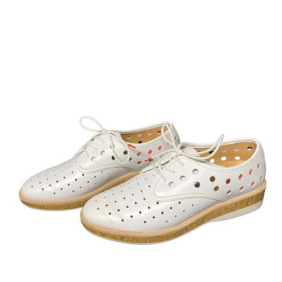 ROLLIE Women's Derby Midsol White Leather Shoes Size 40 