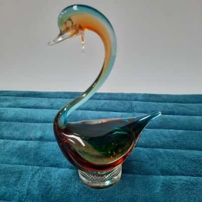 Vintage Murano Glass Swan 1960s. 