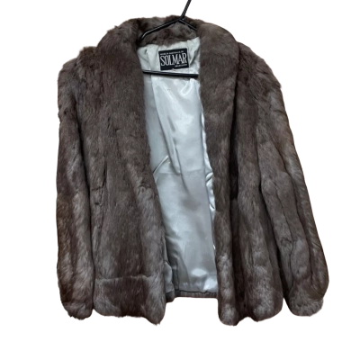  Womens Size 16 Fur Coat Brown / Grey 