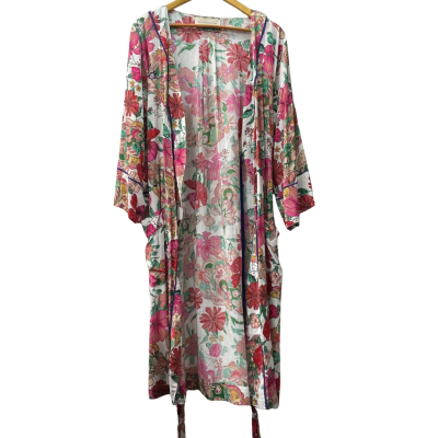 Peter Alexander Womens  Size M Kimono Green / Pink  / White 