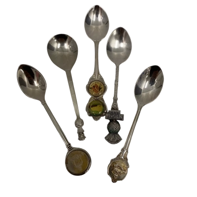 Vintage Souvenir Spoons 5 Pieces 