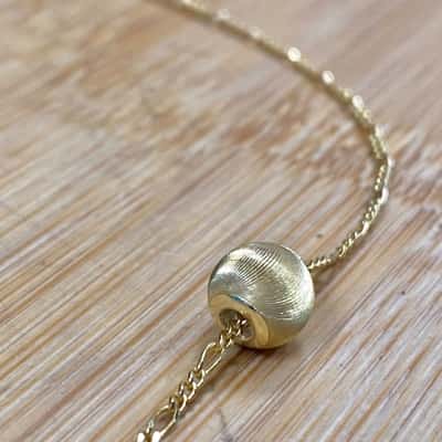 Sterling Silver Gold-Tone Ball Pendant Necklace (Stamped 925)