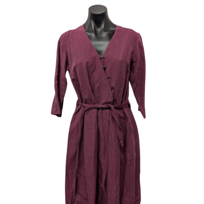 Gorman Dark Pink/Purple Linen Wrap Dress