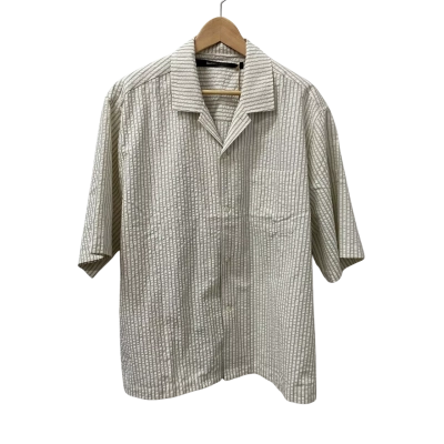 Blacknoise / Whiterain Mens  Size XL Short Sleeve Shirt Striped / White 