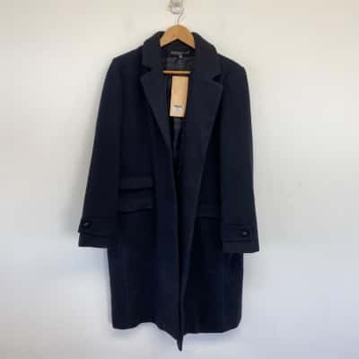 Liz Jordan Navy Blue Desert Midnight L/Line Tailored Coat Blazer  Size 16 