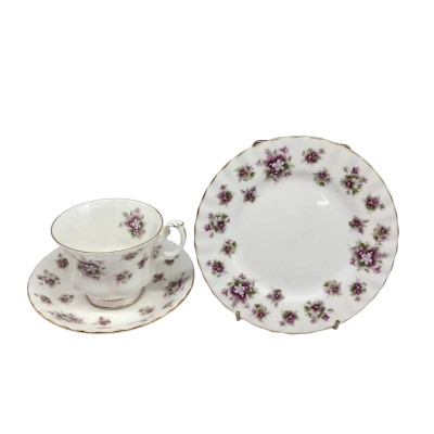 ROYAL ALBERT " SWEET VIOLETS" TEA CUP SAUCE AND PLATE SET