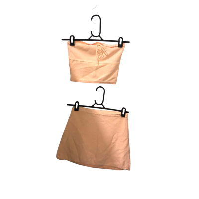 Meshki Peach Coloured 2 Piece Top and Skirt Size XXS