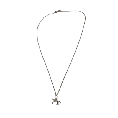 Sterling Silver 925 Italian Necklace with Horse Pendant