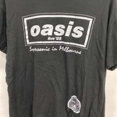 Oasis live 25 Mens  Size L Short Sleeve T-shirt Black  