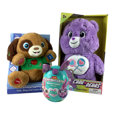 Christmas New Toy Bundle - Care Bear ,Rainbocorn Egg & Learning Puppy