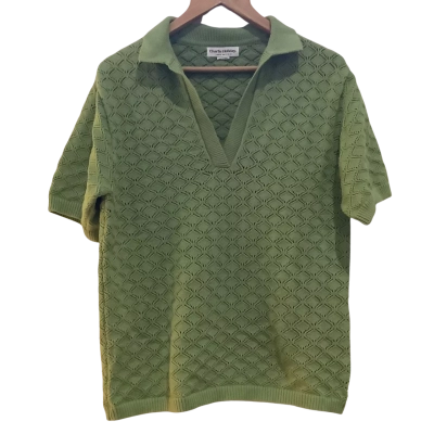 Charlie Holiday     Green Piper Knit.    Size 8 